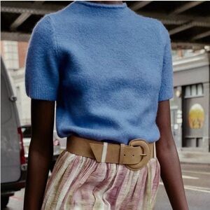 Zara Short Sleeve Knit Sweater, size Medium